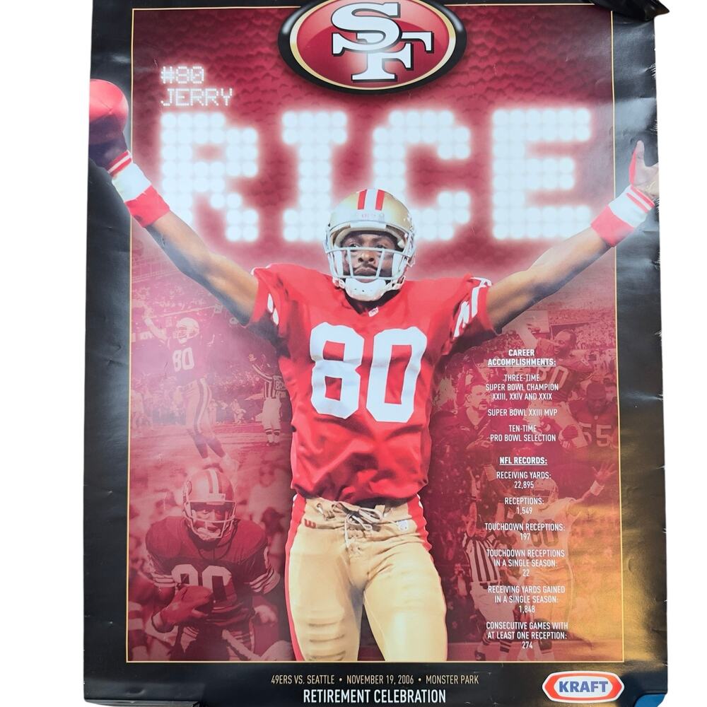 San Francisco 49ers Jerry Rice #80 Retirement Celebration Poster-Nov 19, 2006